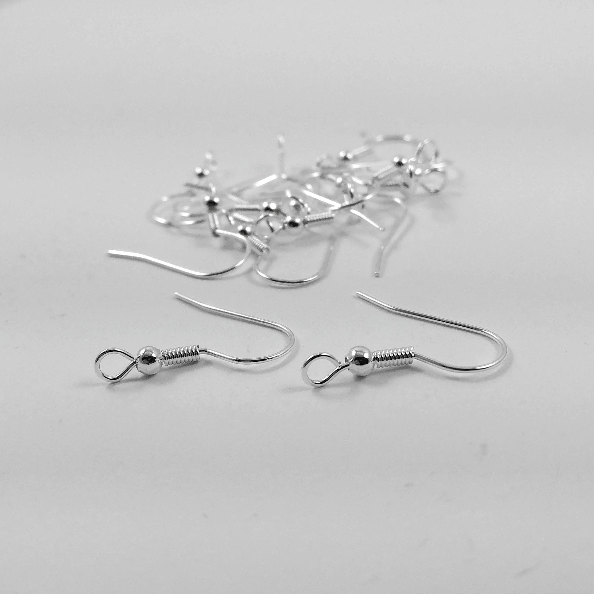 50 Grade A silver plated iron earring hooks