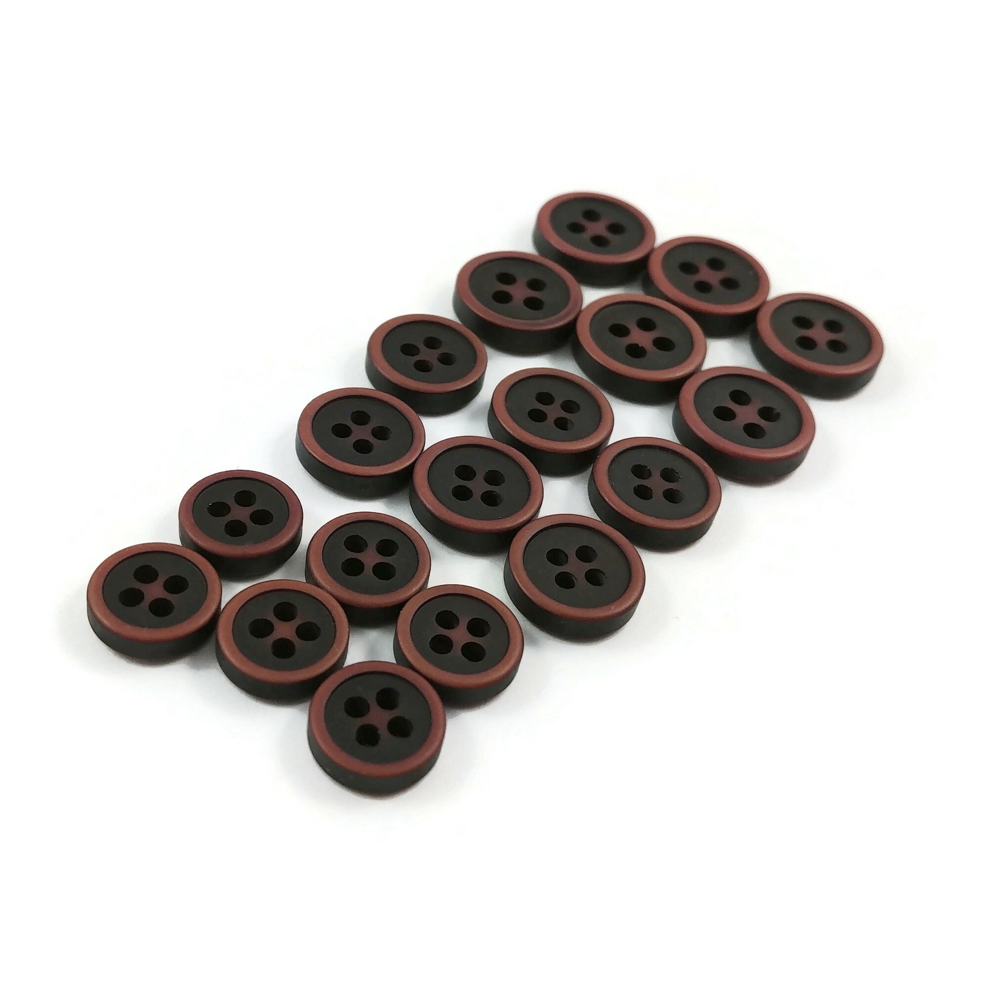 20.5 mm Black/Brown Button  Set of 3 - Stolen Stitches