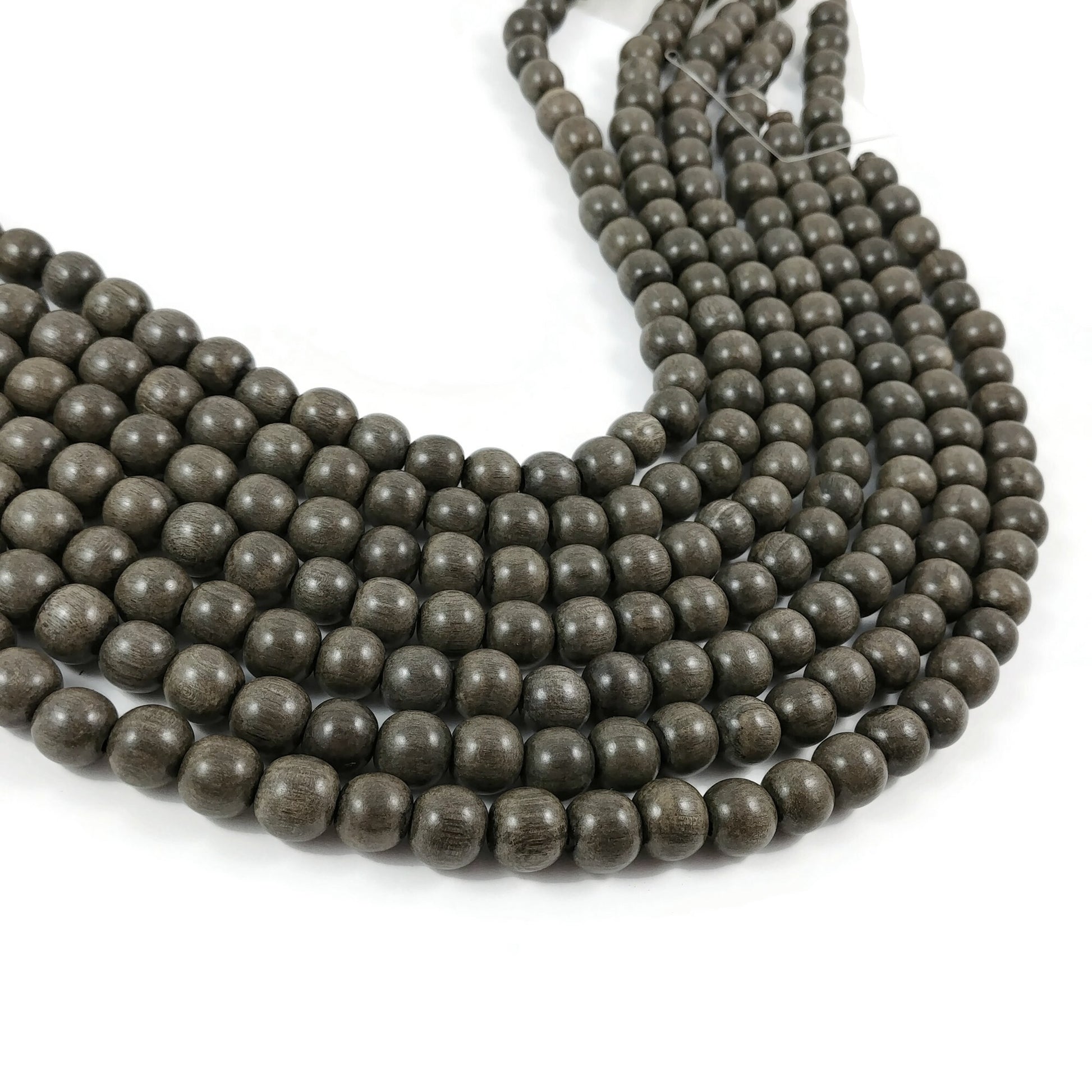 Grey Wooden Beads Round Greywood Beads 6mm, 8mm or 10mm