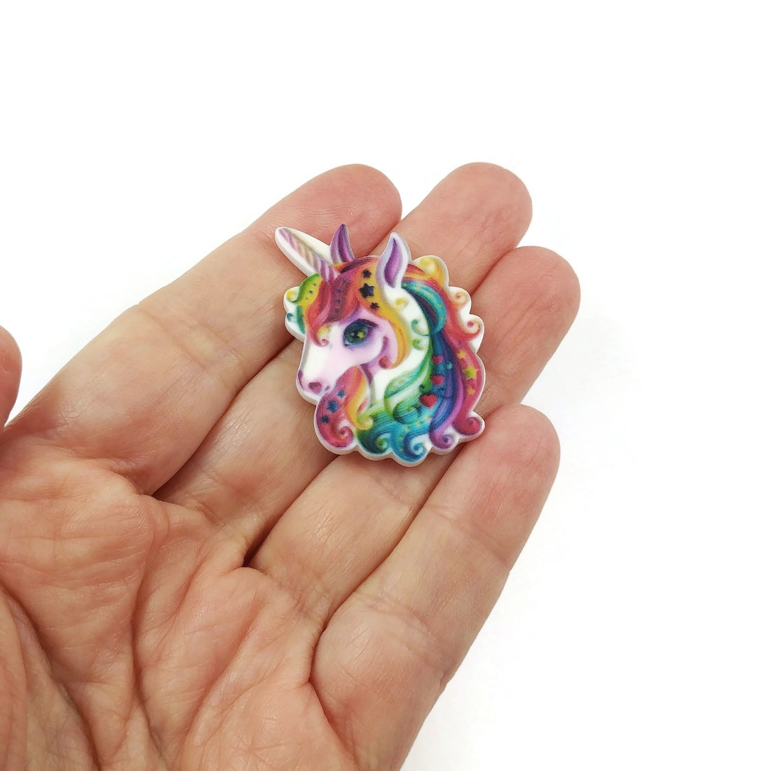 Unicorn embellishments, resin cabochon, rainbow unicorn