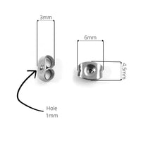 50 Stainless steel earring back stoppers