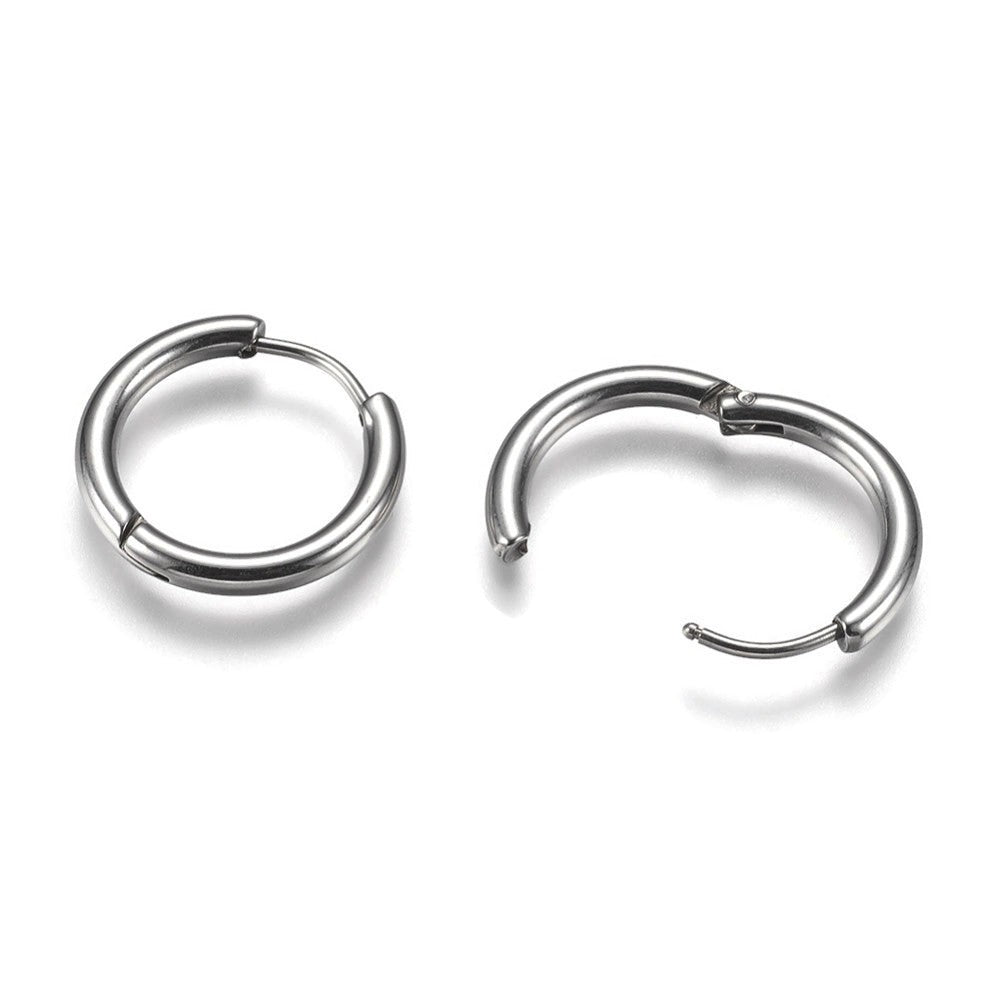 Stainless steel huggie hoops, 3 sizes available