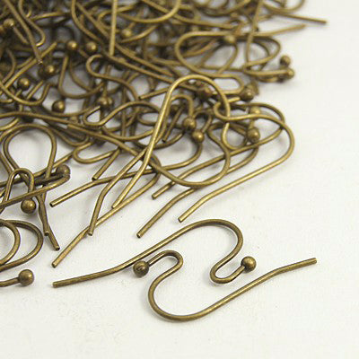 100 Crochets pour boucle d'oreille - Sans nickel - Or, argent, bronze, noir