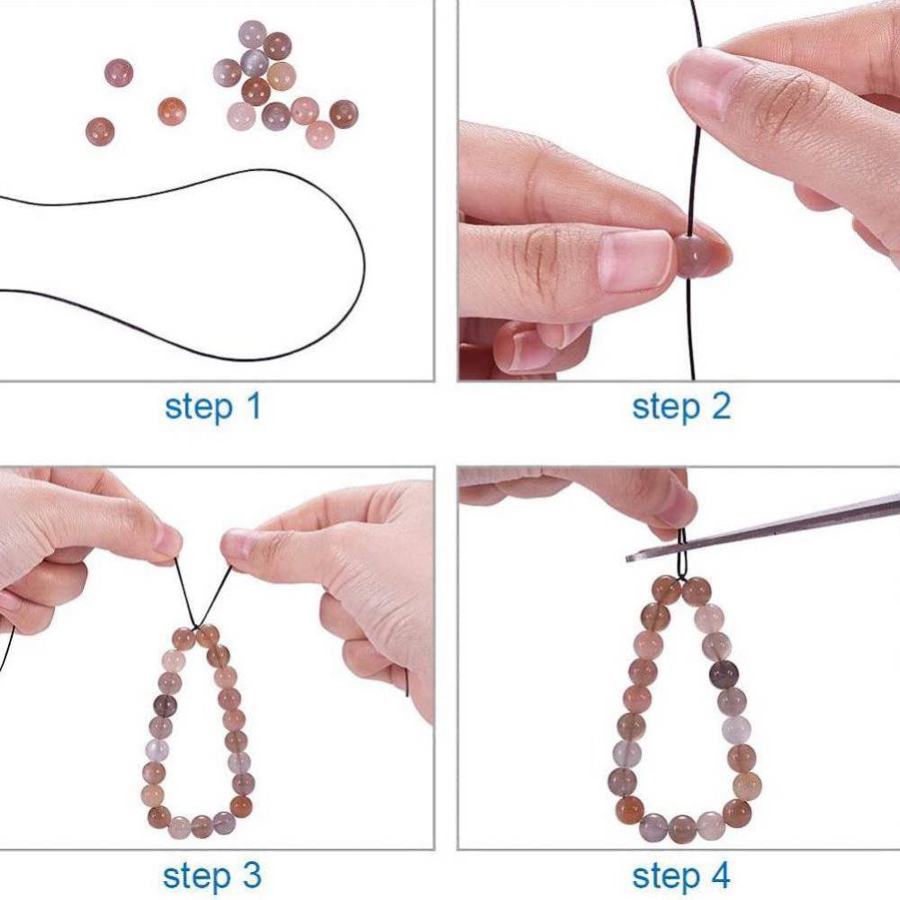1mm Black Elastic Cord Beading Thread Stretch String for Bracelet Making