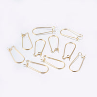 18K gold plated kidney earring hooks, 10pcs (5 pairs) stainless steel ear wires