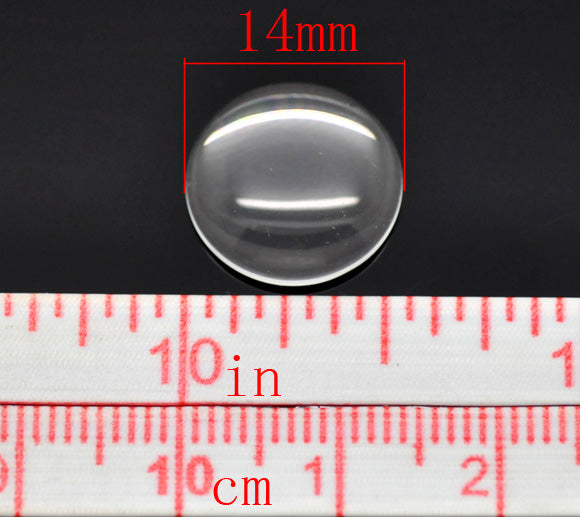 10 Cabochons en verre demi-rond transparent 8mm, 10mm, 12mm, 14mm, 16mm, 18mm or 20mm