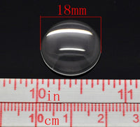 10 Flat Round Clear Glass Cabochons 8, 10, 12, 14, 16, 18 or 20mm