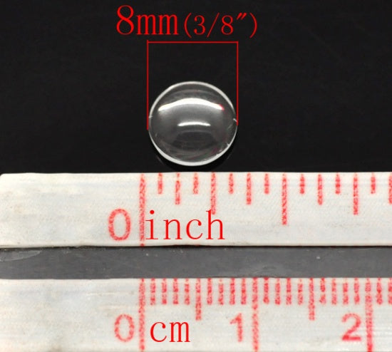 10 Cabochons en verre demi-rond transparent 8mm, 10mm, 12mm, 14mm, 16mm, 18mm or 20mm