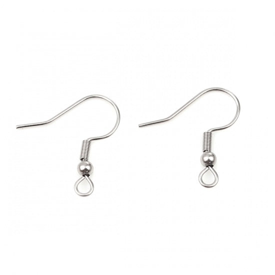 Stainless steel french earring hooks, 100pcs (50 pairs) Hypoallergenic ear wire
