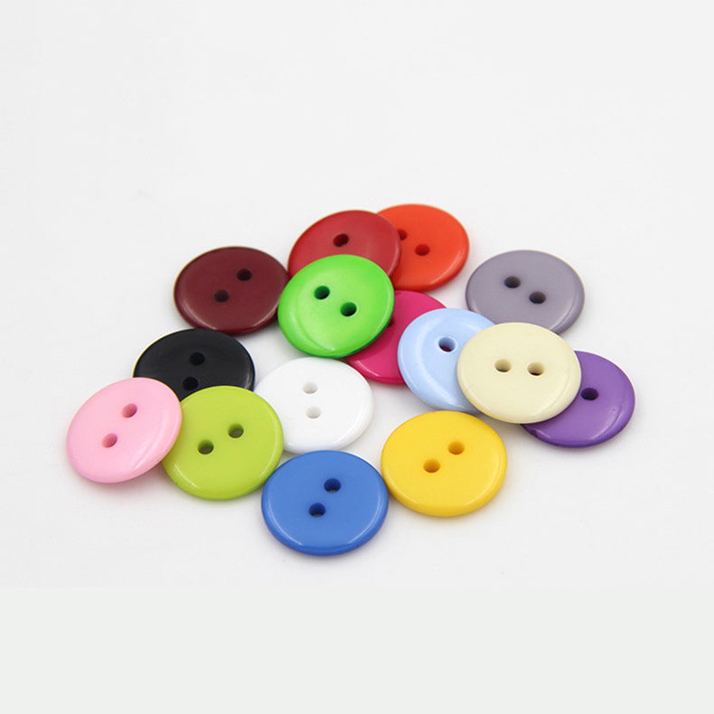 25 resin sewing buttons 10mm - Pick your color: blue, red, pink, purple, grey, beige