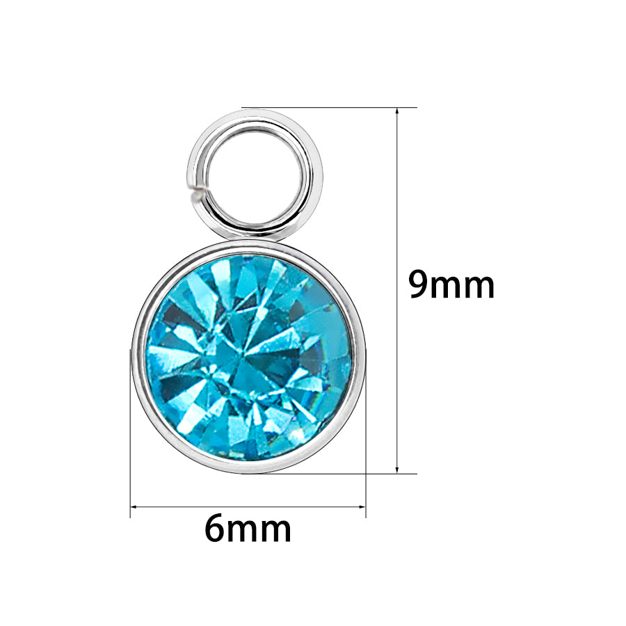 1 Small birthstone charm - Silver