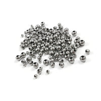Silver stainless steel beads, 3mm, 4mm, 5mm, Round metal spacer beads, Bulk jewelry making supplies