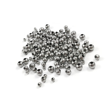 Silver stainless steel beads, 3mm, 4mm, 5mm, Round metal spacer beads, Bulk jewelry making supplies