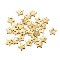 Tiny star charms stainless steel hypoallergenic charms 10pcs