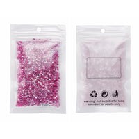Pink glass seed bead grab bag, Mixed shapes