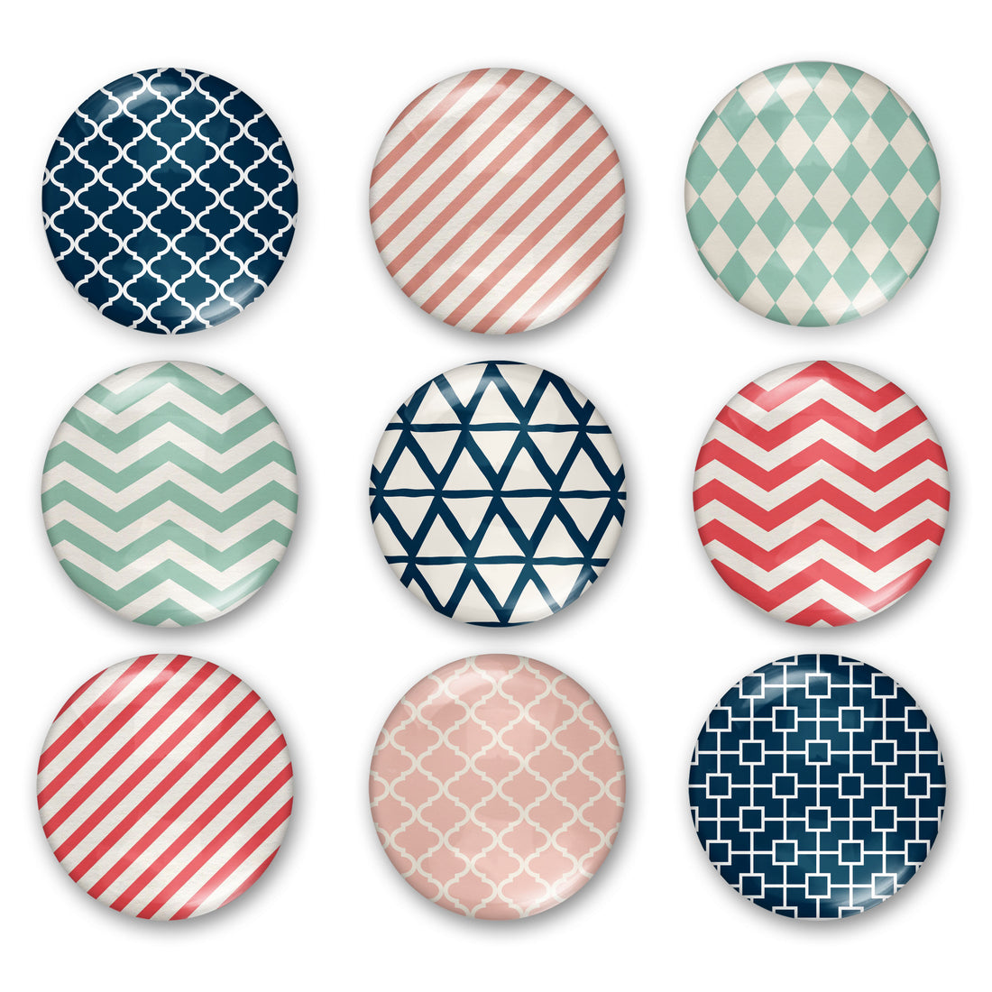 Cabochon Collage Sheet - Geometries - Printable round image in 7 sizes