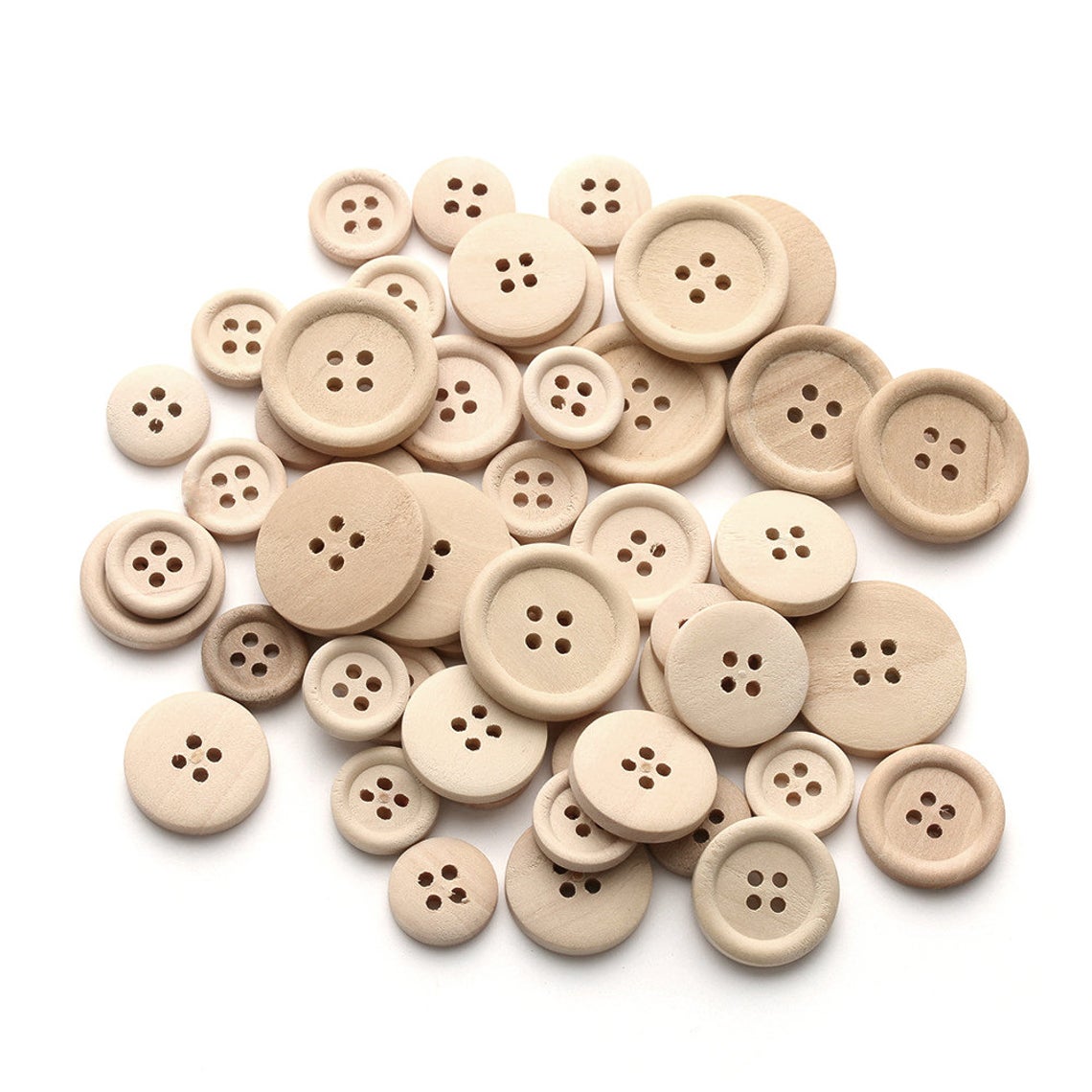 12 Natural unfinished wood buttons 15, 20 or 25mm