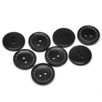 4 boutons de bois noir avec pointillé décoratif