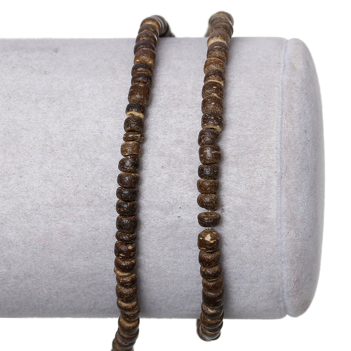 140 Natural brown coconut wood beads 4mm