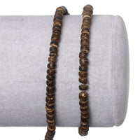 140 Natural brown coconut wood beads 4mm