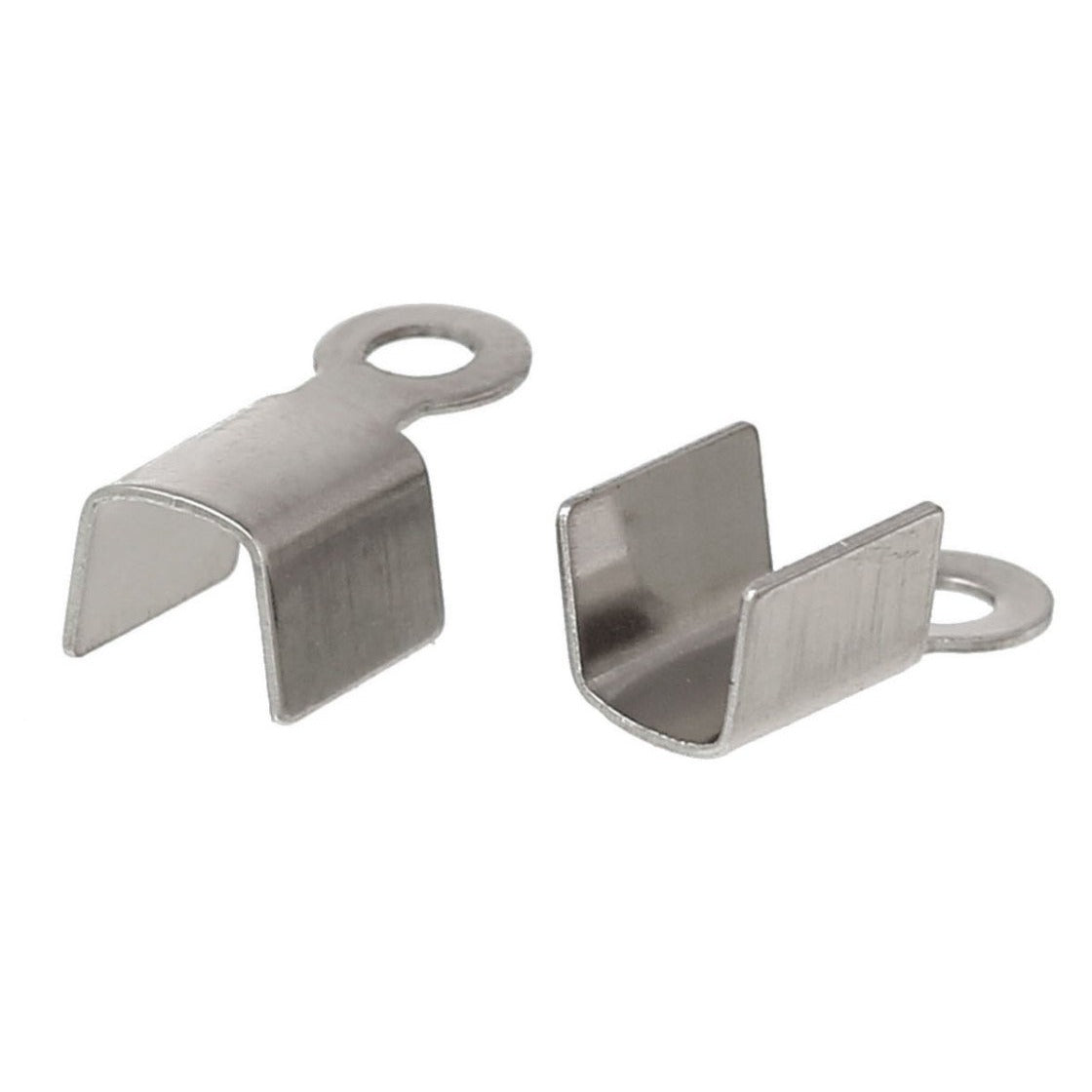 100 pcs Fold Cord Tips, Clasps, Ribbon Crimp End Caps - Fits 3.5mm - 304 Stainless Steel Cord Ends