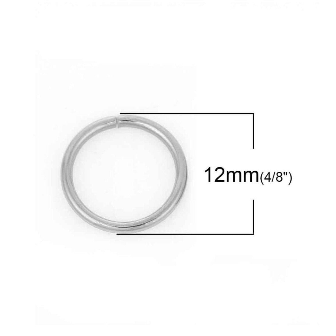 Silver stainless steel jump rings 3mm to 16mm, all gauges