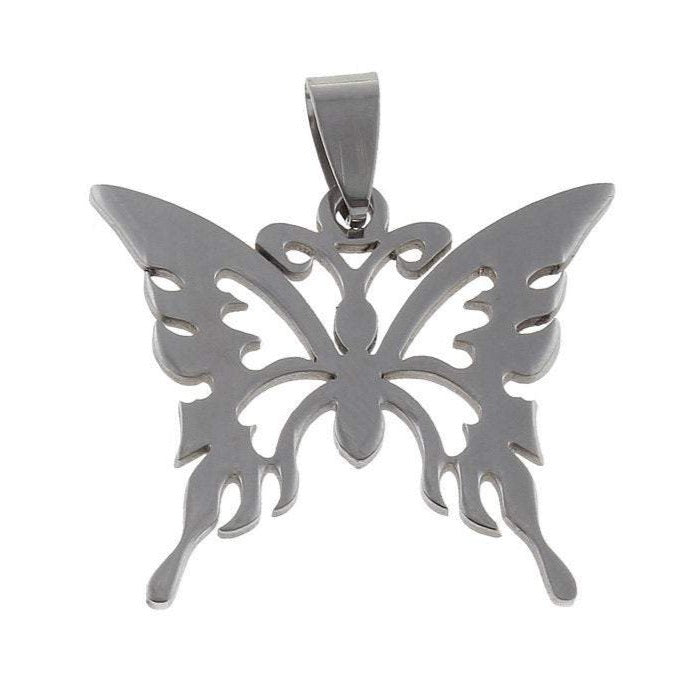 Butterfly pendant stainless steel hypoallergenic DIY necklace pendant