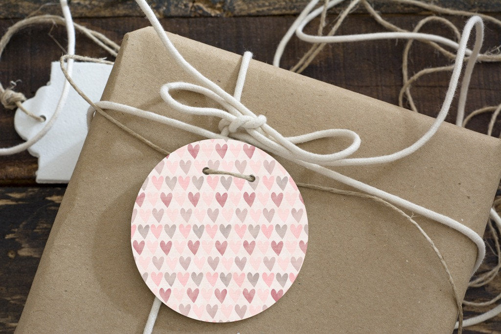 2 inch printable round tags - Valentine Hearts - Digital collage sheet