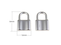 3 Lock pendant stainless steel 3D charms 12x19mm