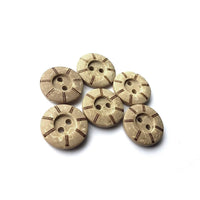 6 Coconut Carved Buttons 15mm - Nautical
