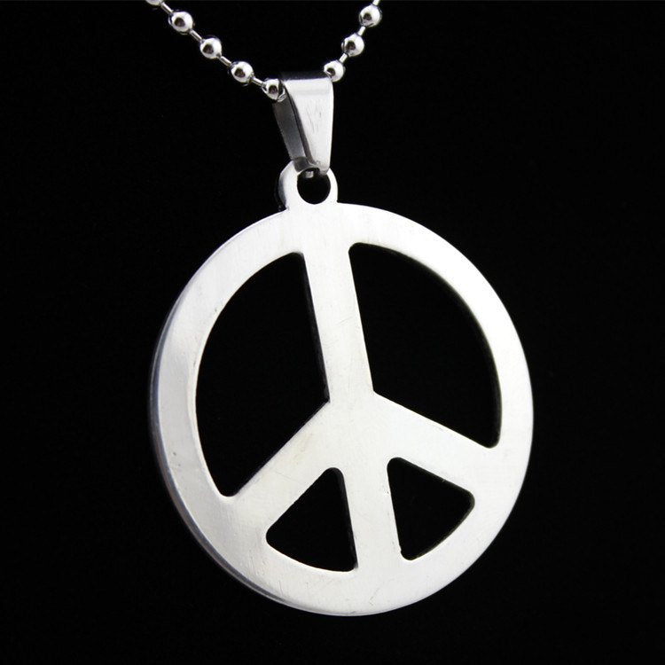 Peace logo pendant stainless steel hypoallergenic DIY necklace pendant