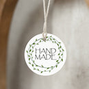 Handmade printable tags with leaves - One and half inch round - Digita