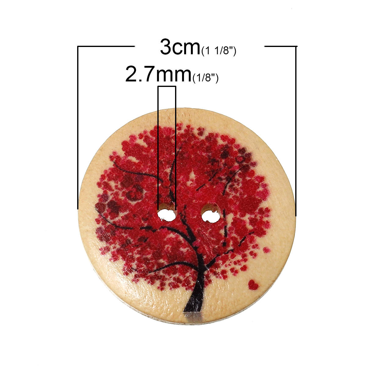 Seasons Trees wood sewing buttons - 6 Mixed Patterns craft buttons