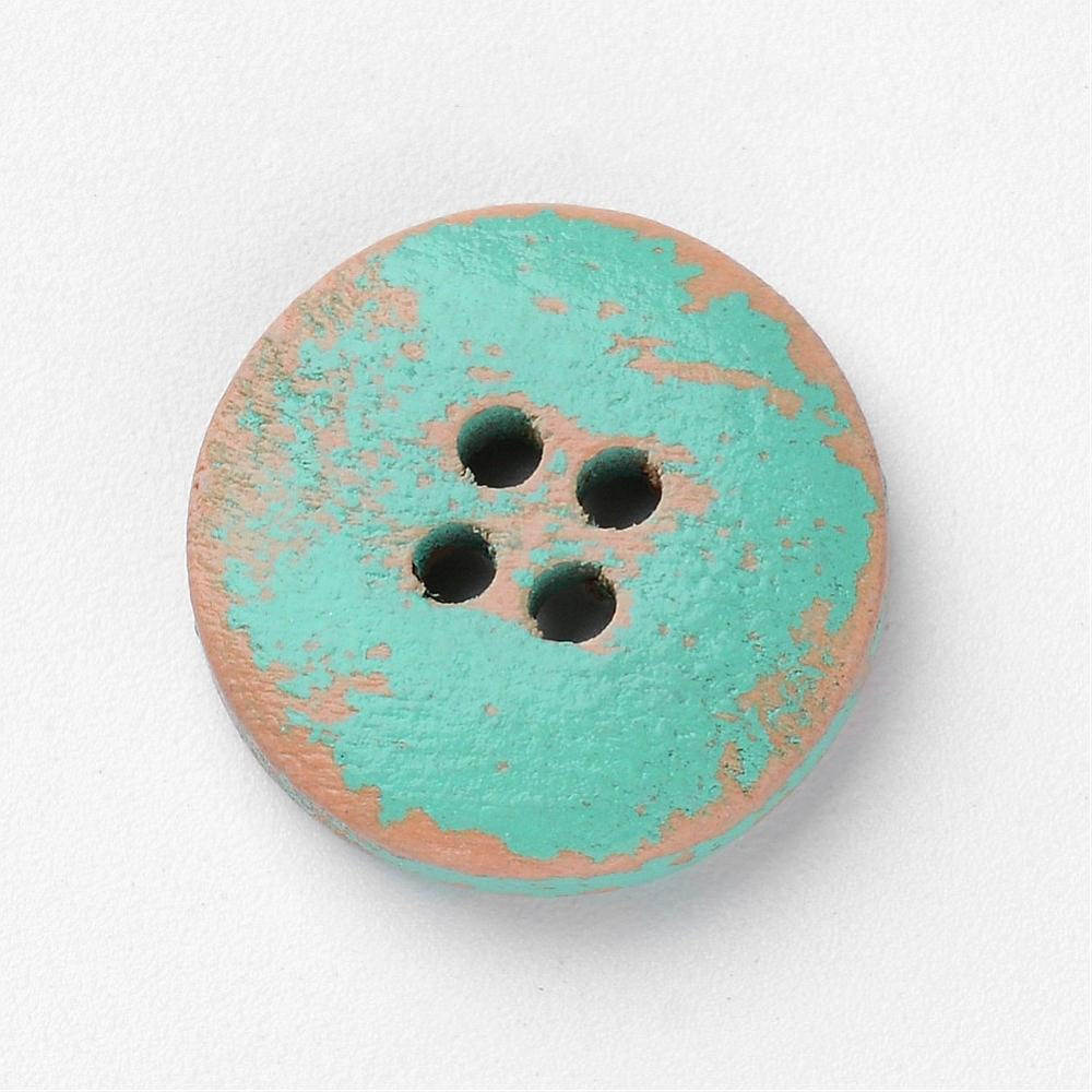 Aqua Button 15mm - set of 6 wood buttons