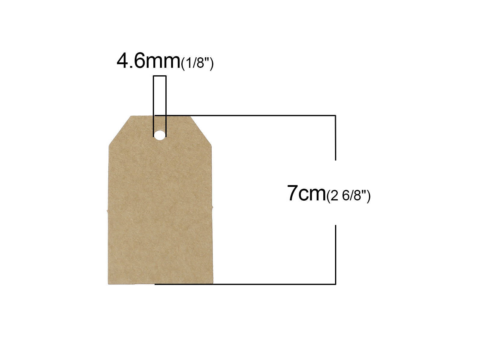 Polygon rectangle gift tags - blank kraft paper tags - Set of 10 or 50