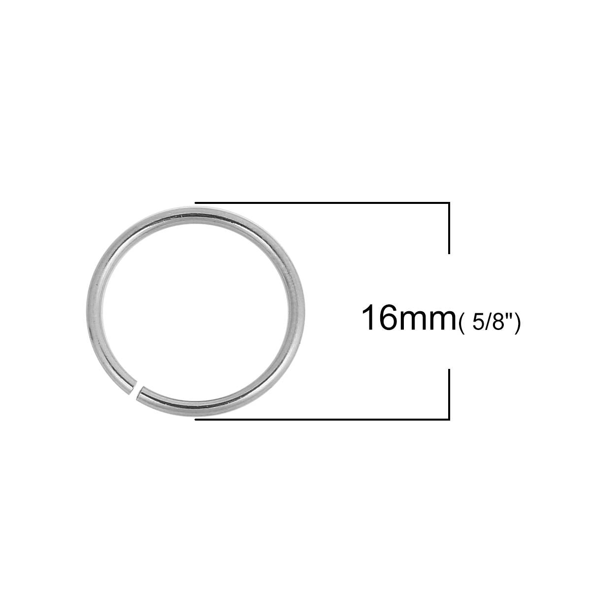 Silver stainless steel jump rings 3mm to 16mm, all gauges