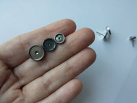 10 Stainless steel ear stud cabochon settings - fits 6, 8 or 10mm cabochons