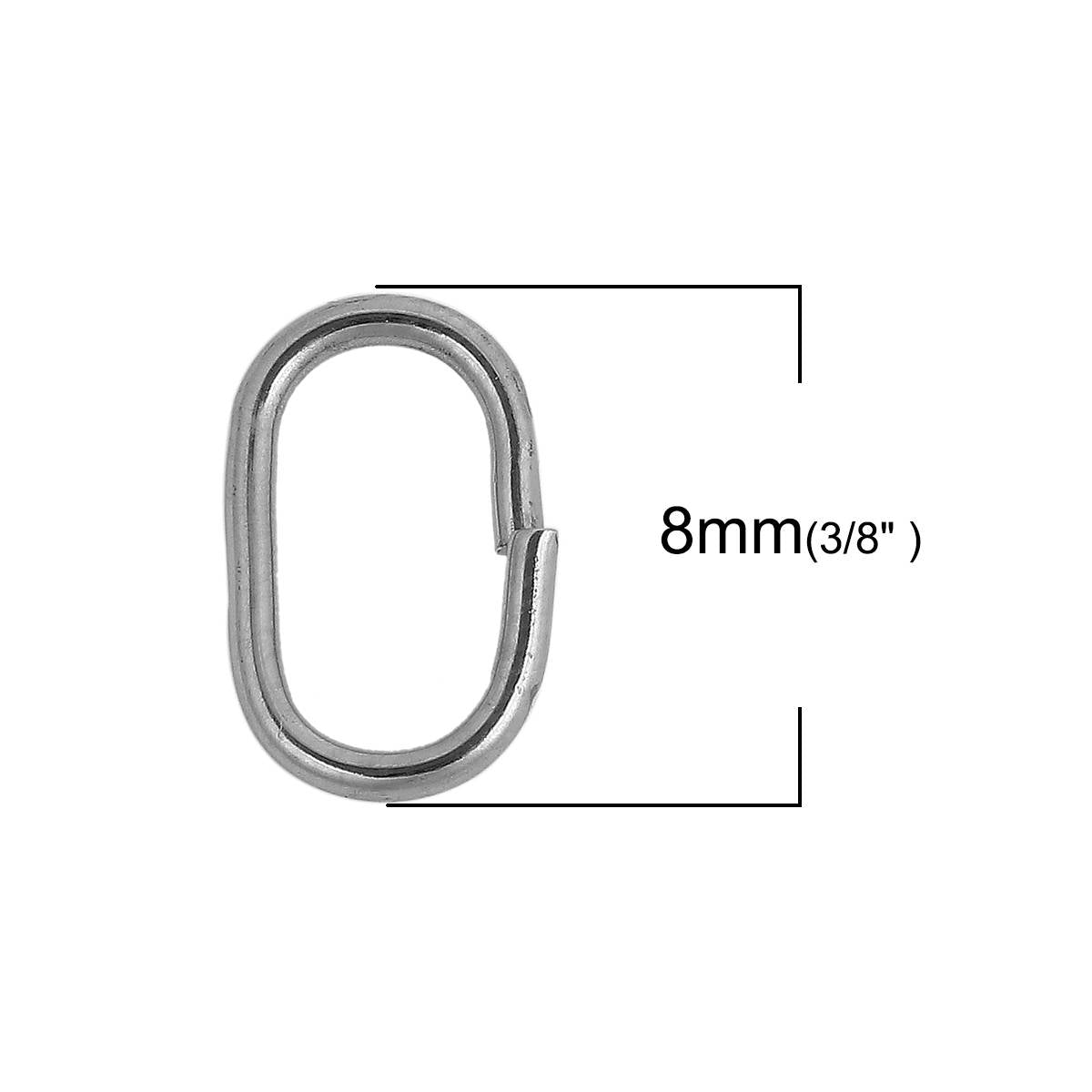 Hypoallergenic Silver Oval JumpRings 7, 8 or 10mm - 10pcs Stainless Steel Opened Jump Rings