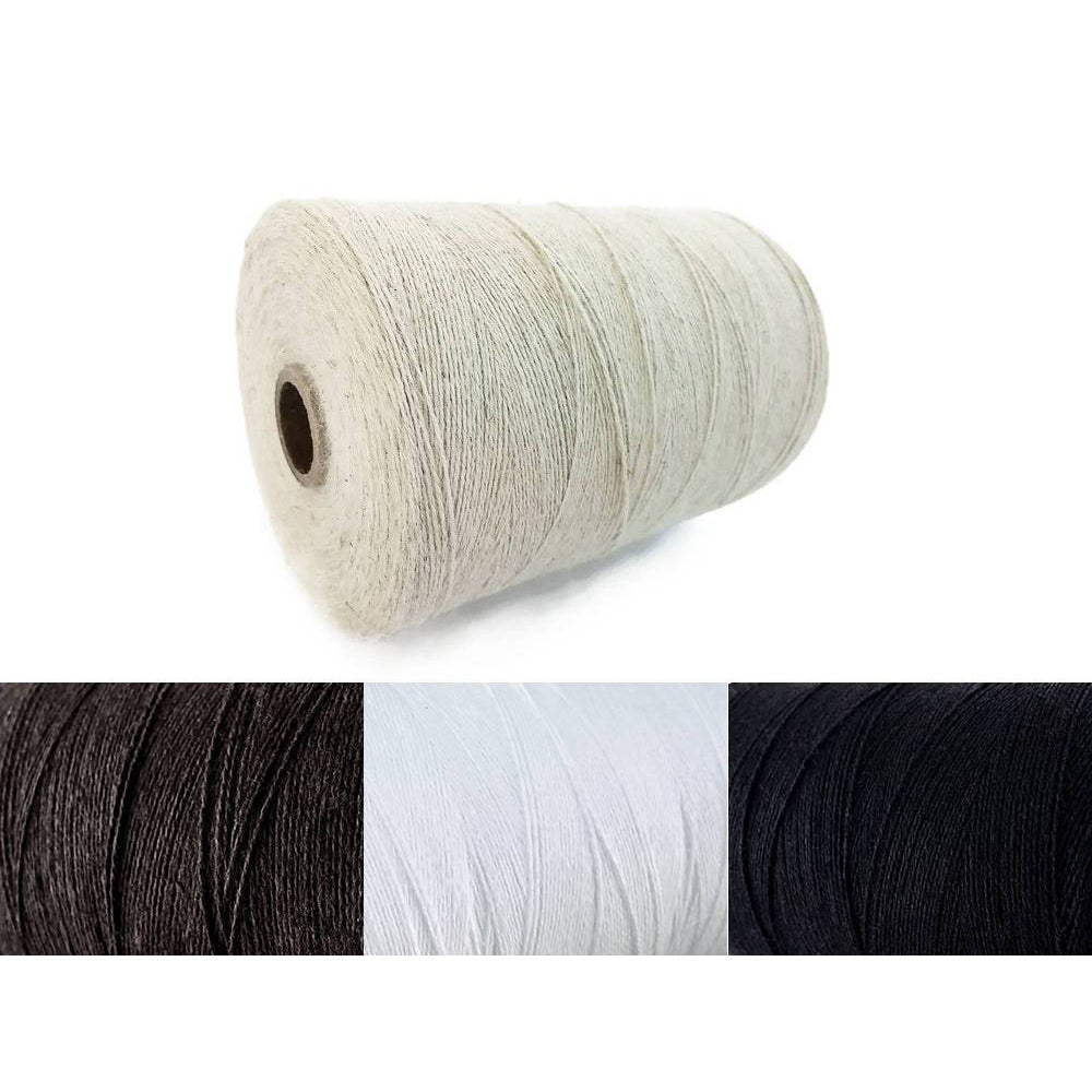 Natural Linen & Organic Cotton Cord 0.7mm - 10 meters/32.8 ft - Brown, White, Black