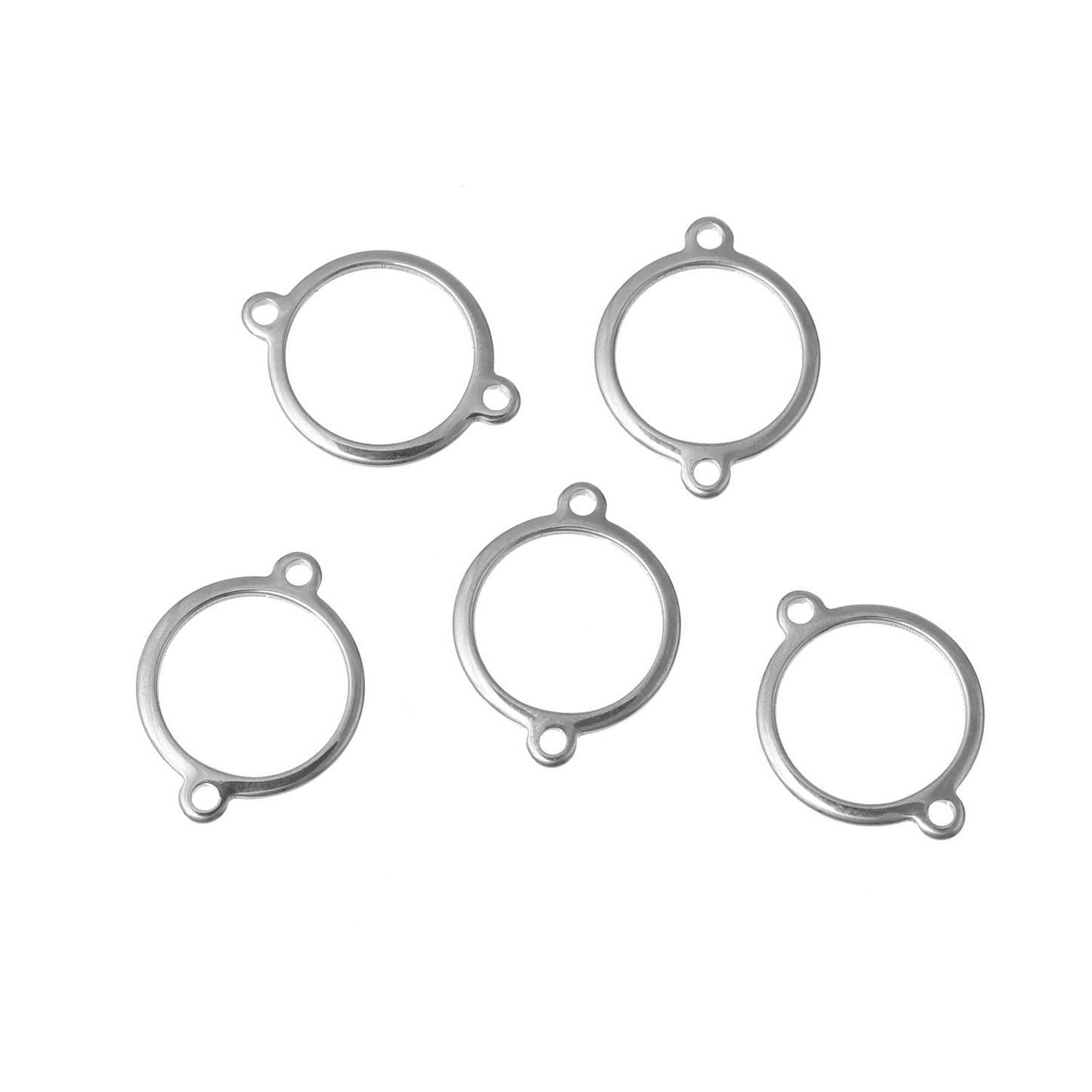 5 Connecteurs cercles en acier inoxydable - deux grandeurs disponibles