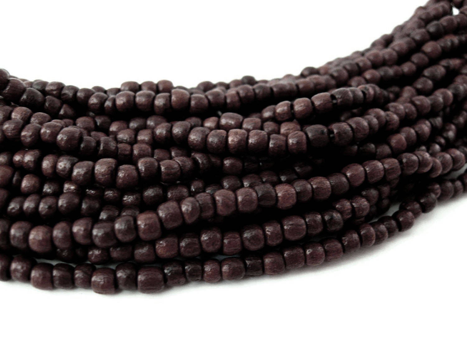Brown Wood Beads 3mm round 200pcs - Natural wooden beads