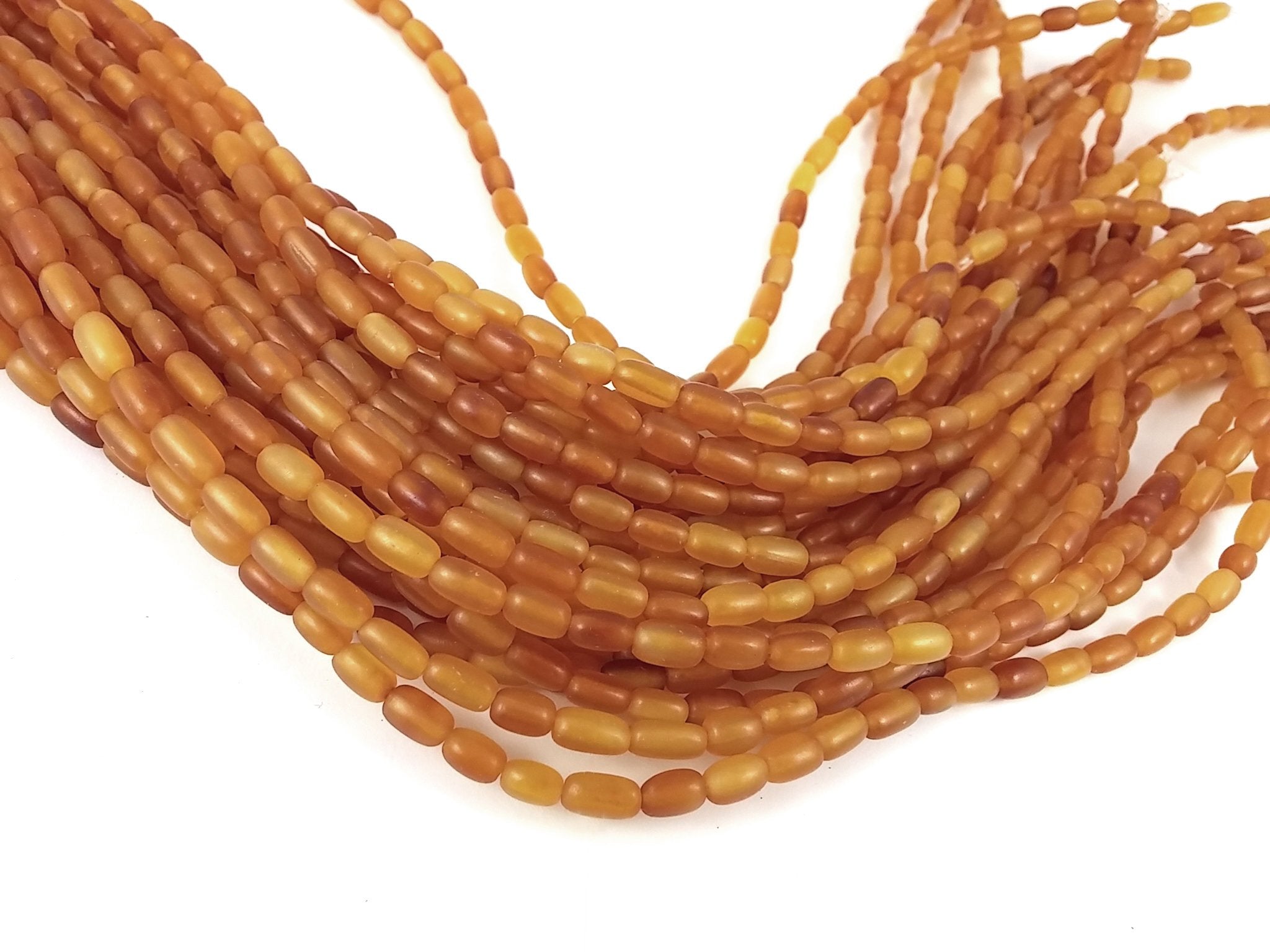 60 Natural amber horn rice beads 7x4mm - eco friendly and natural horn beads