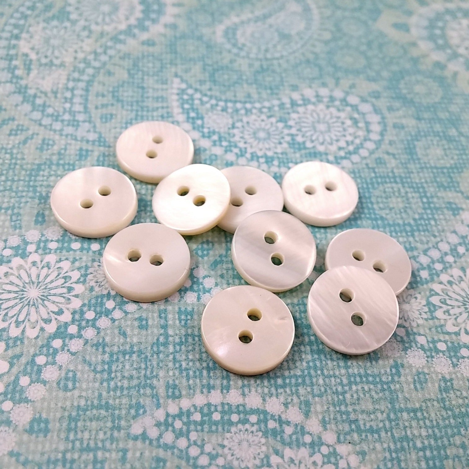 Mother of Pearl Shell Buttons 11mm - set of 10 eco friendly natural buttons