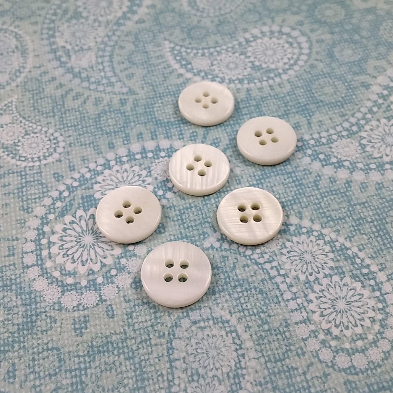 Mother of Pearl Shell Buttons 0.5 inch - set of 6 eco friendly natural buttons