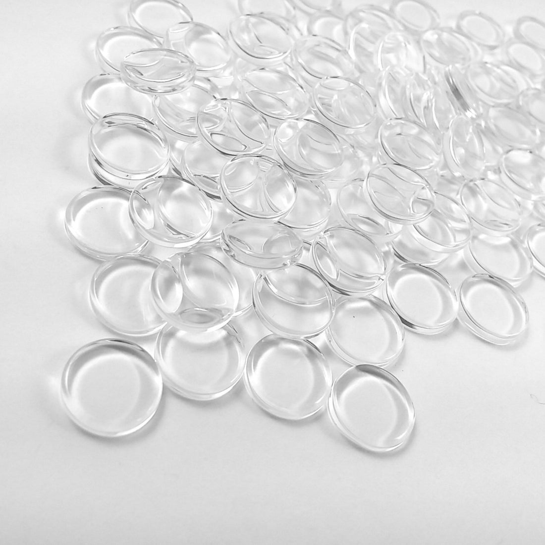 10 Cabochons en verre plat transparent 10, 12, 14, 16. 20, 25 ou 30mm