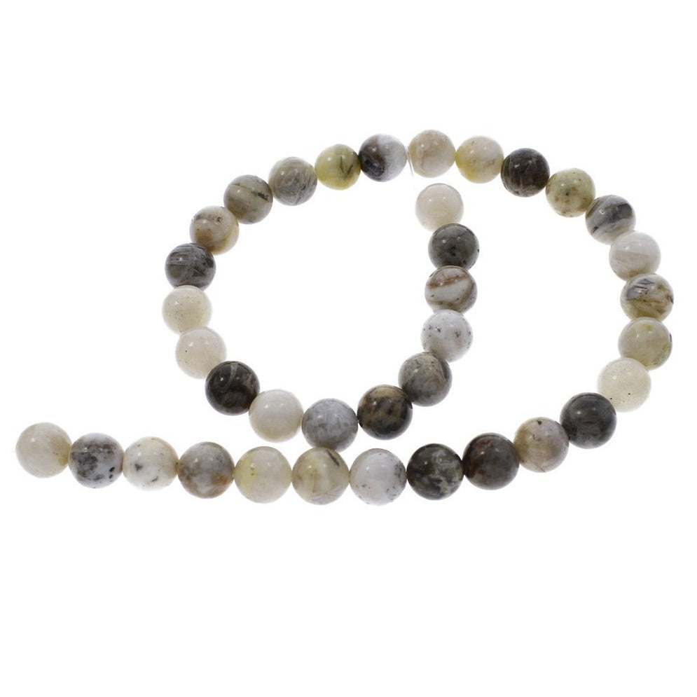 Natural Bamboo Agate Stone Beads Strands 6 or 8mm Round