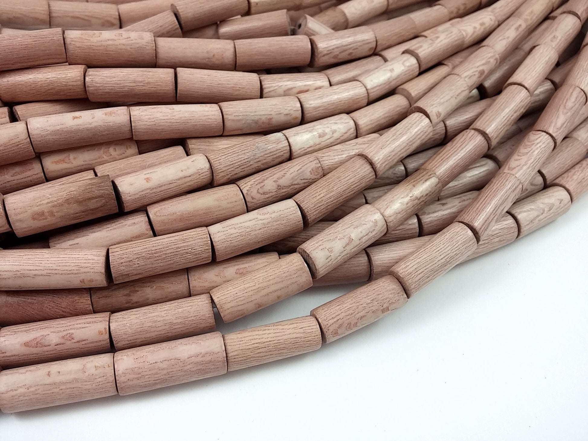 6 Rosewood beads 10 x 25mm - Natural Mala Wooden Beads - Tube
