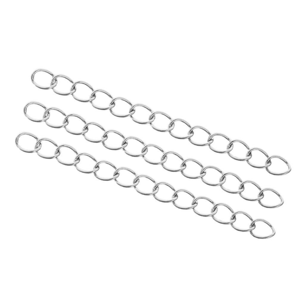 10 Stainless steel extension jewelry chains - Tail extender 50mm - Two sizes available