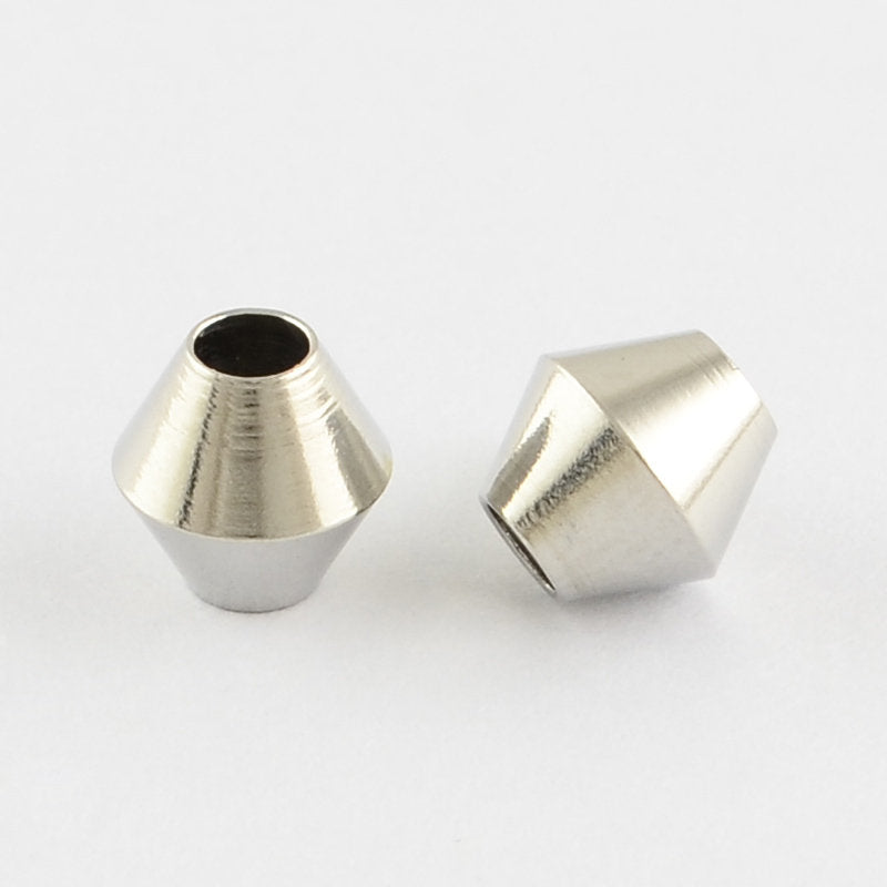 Stainless Steel Bicone Beads 6mm