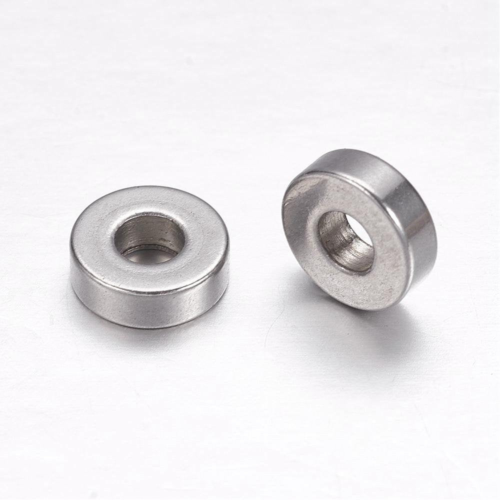 5 Stainless Steel Rondelle Spacer Beads 7mm
